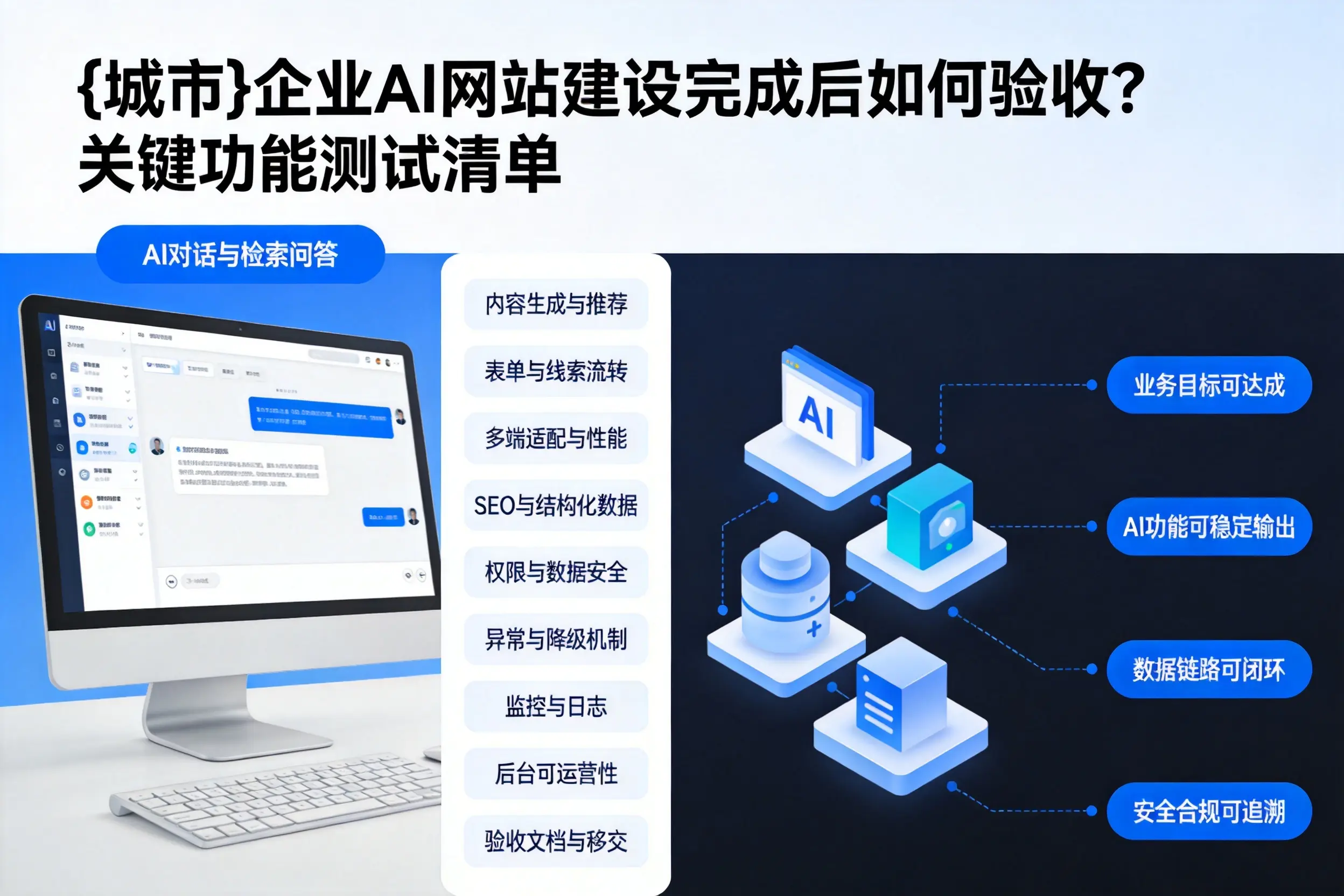 镇江企业AI网站建设完成后如何验收？关键功能测试清单