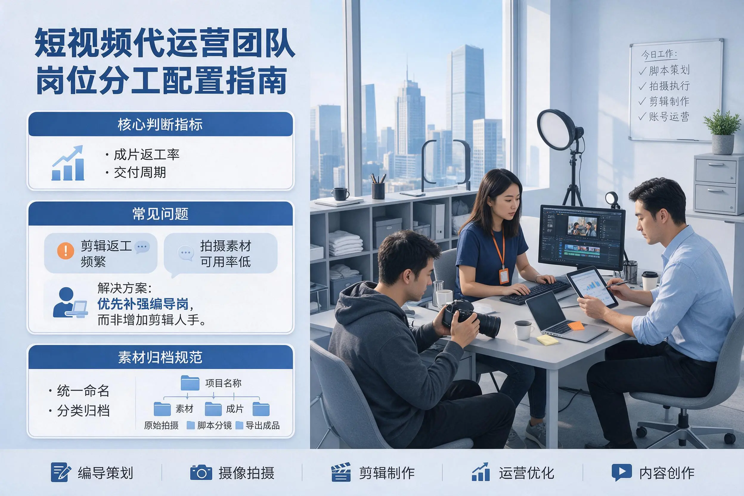 短视频代运营团队如何配置?镇江企业岗位分工科普说明
