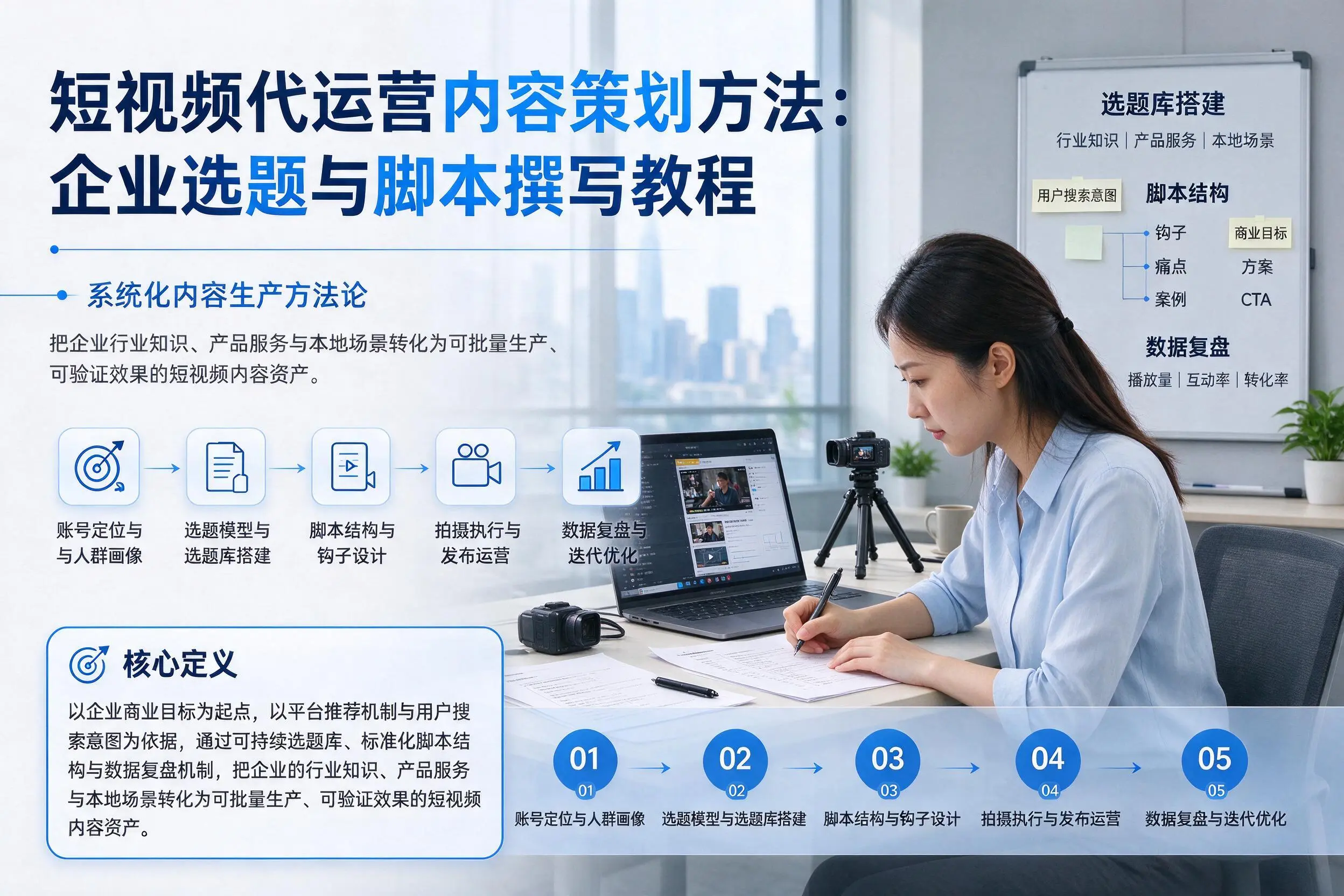 短视频代运营内容策划方法:镇江企业选题与脚本撰写教程