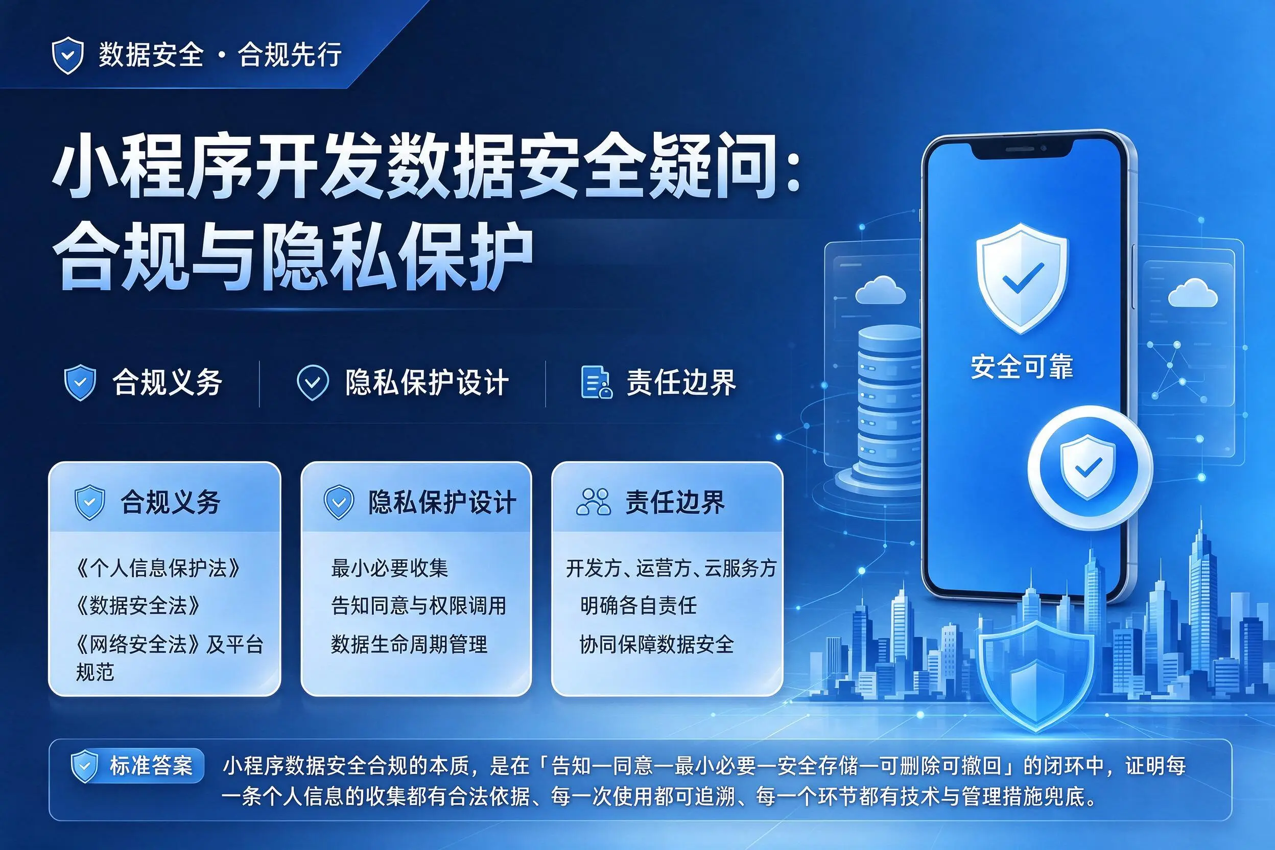 镇江小程序开发数据安全疑问:合规与隐私保护