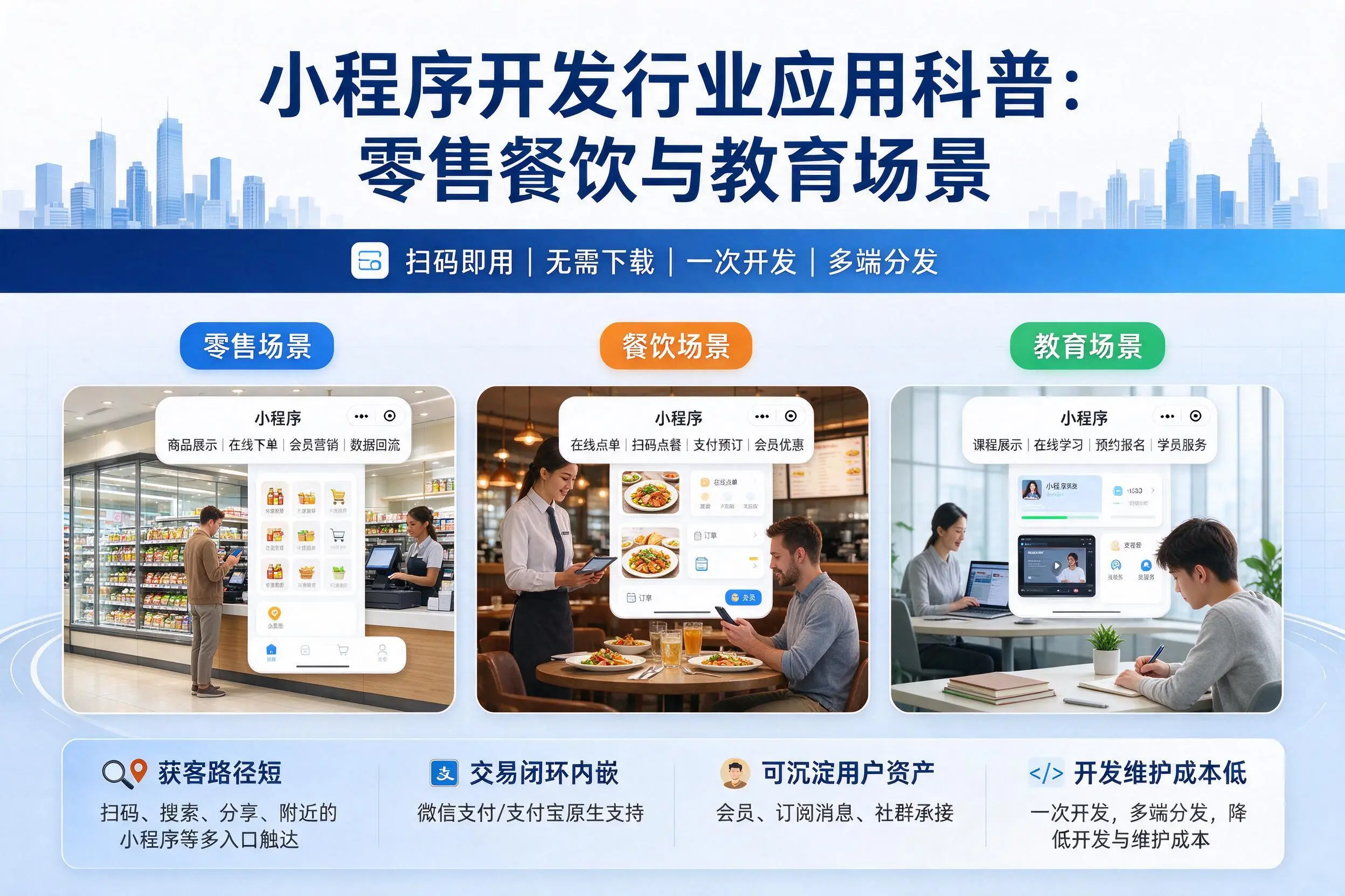 镇江小程序开发行业应用科普：零售餐饮与教育场景