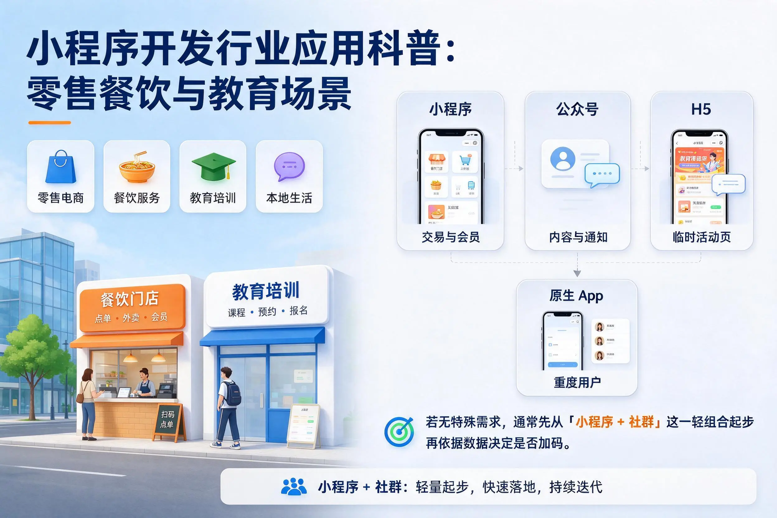 镇江小程序开发行业应用科普：零售餐饮与教育场景