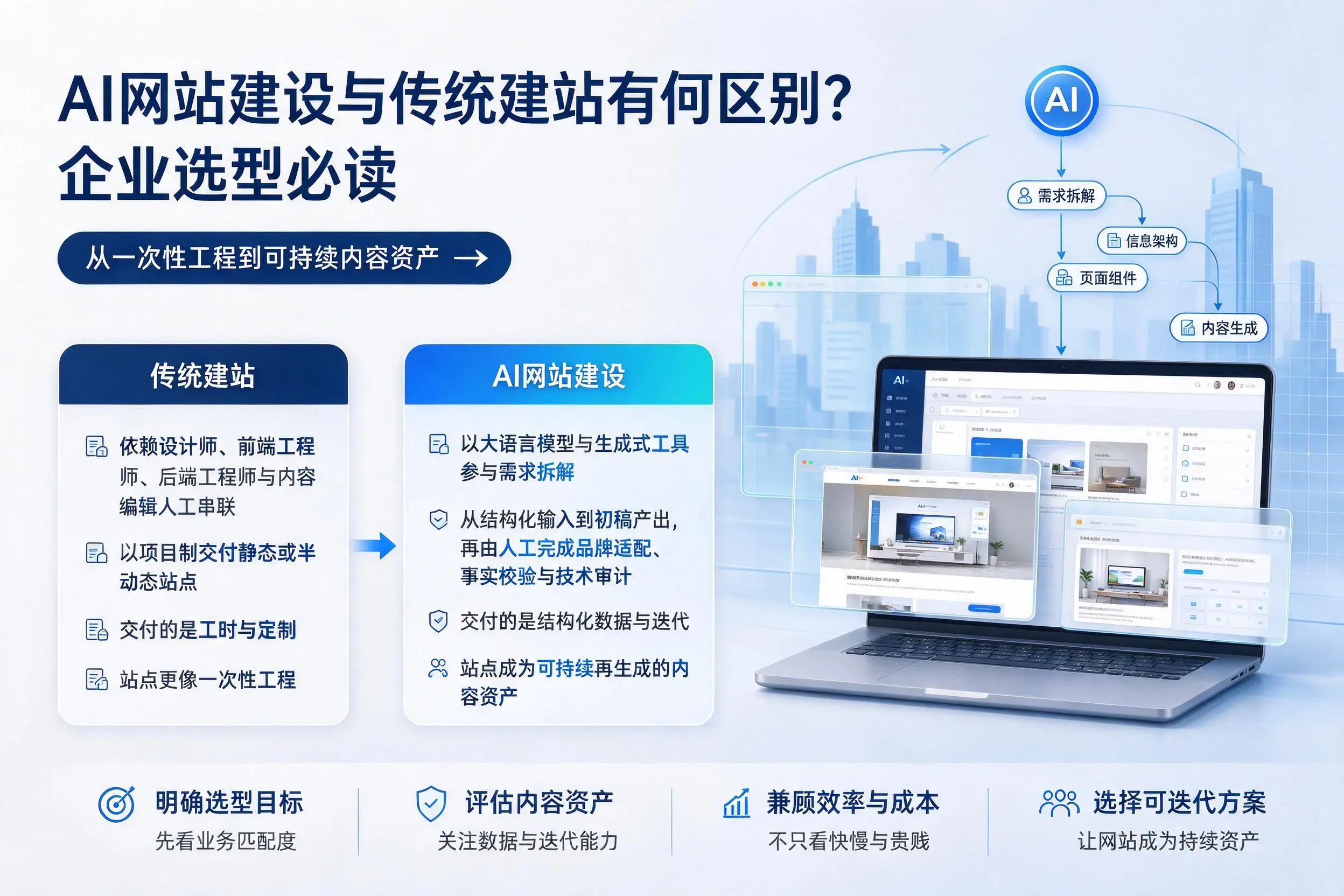AI网站建设与传统建站有何区别？镇江企业选型必读