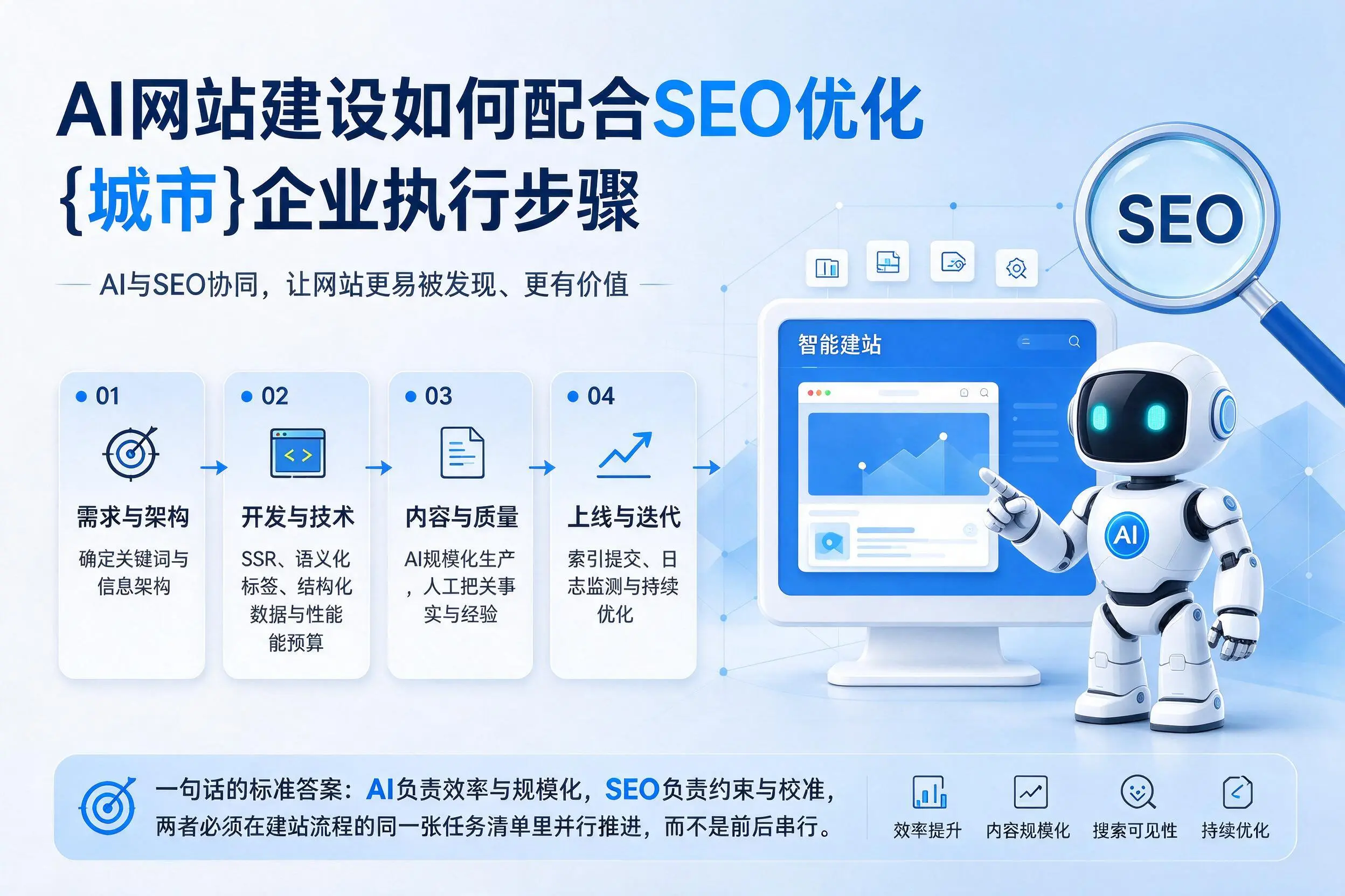 AI网站建设如何配合SEO优化,镇江企业执行步骤