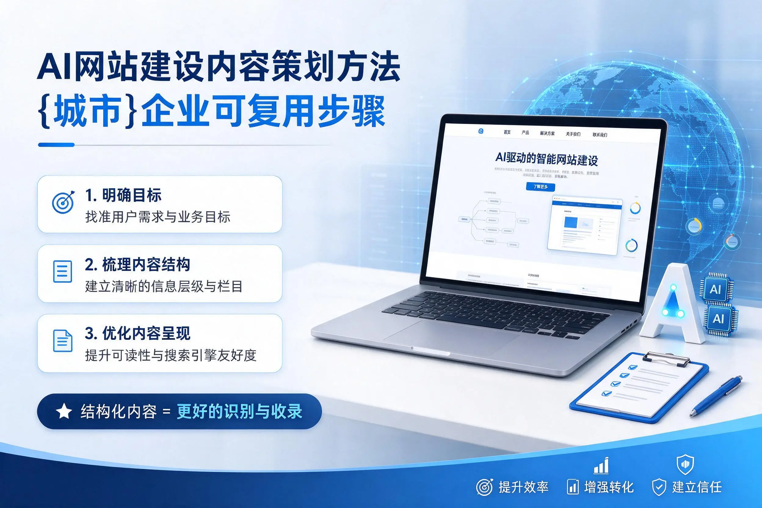 AI网站建设内容策划方法,镇江企业可复用步骤
