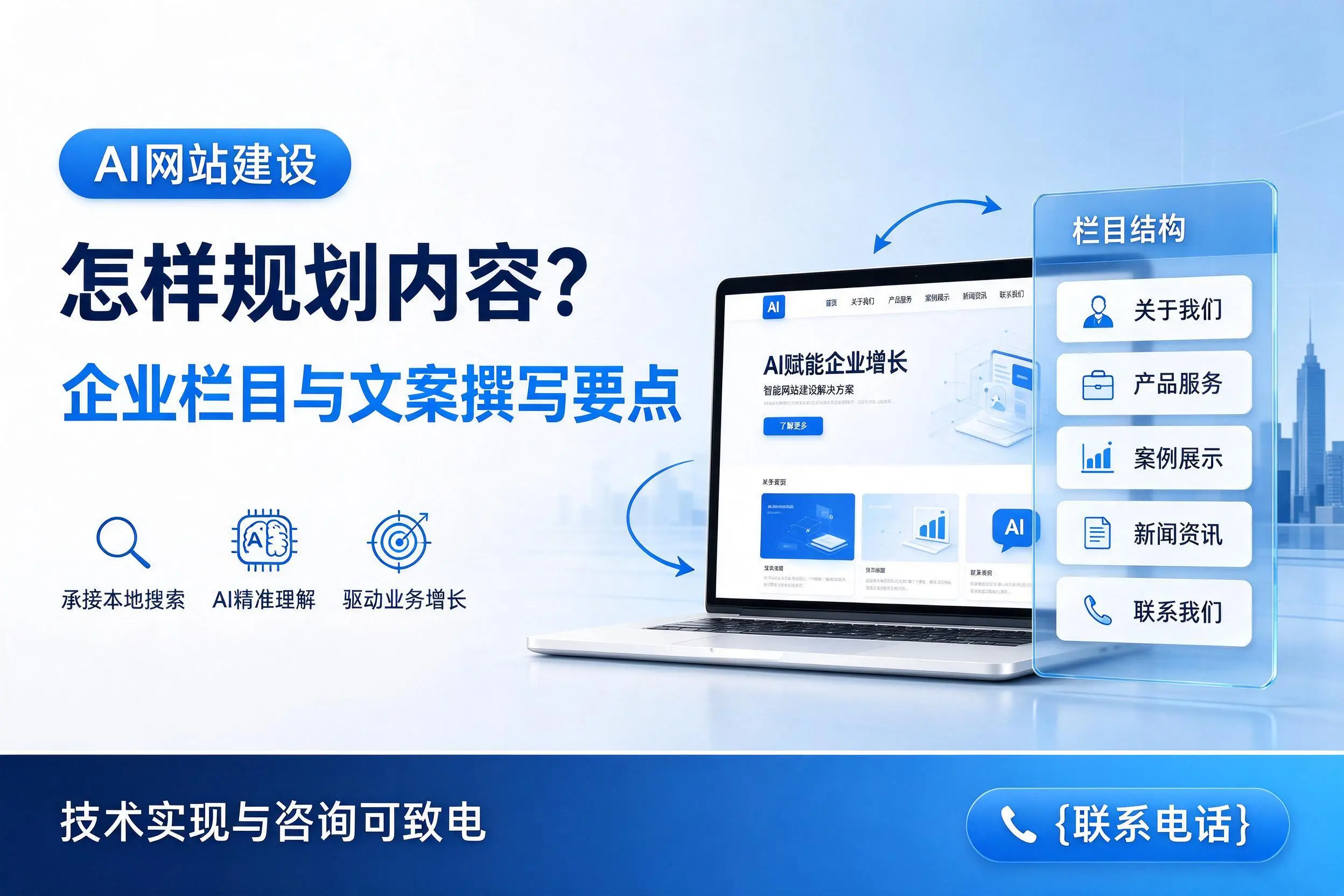 AI网站建设怎样规划内容？镇江企业栏目与文案撰写要点