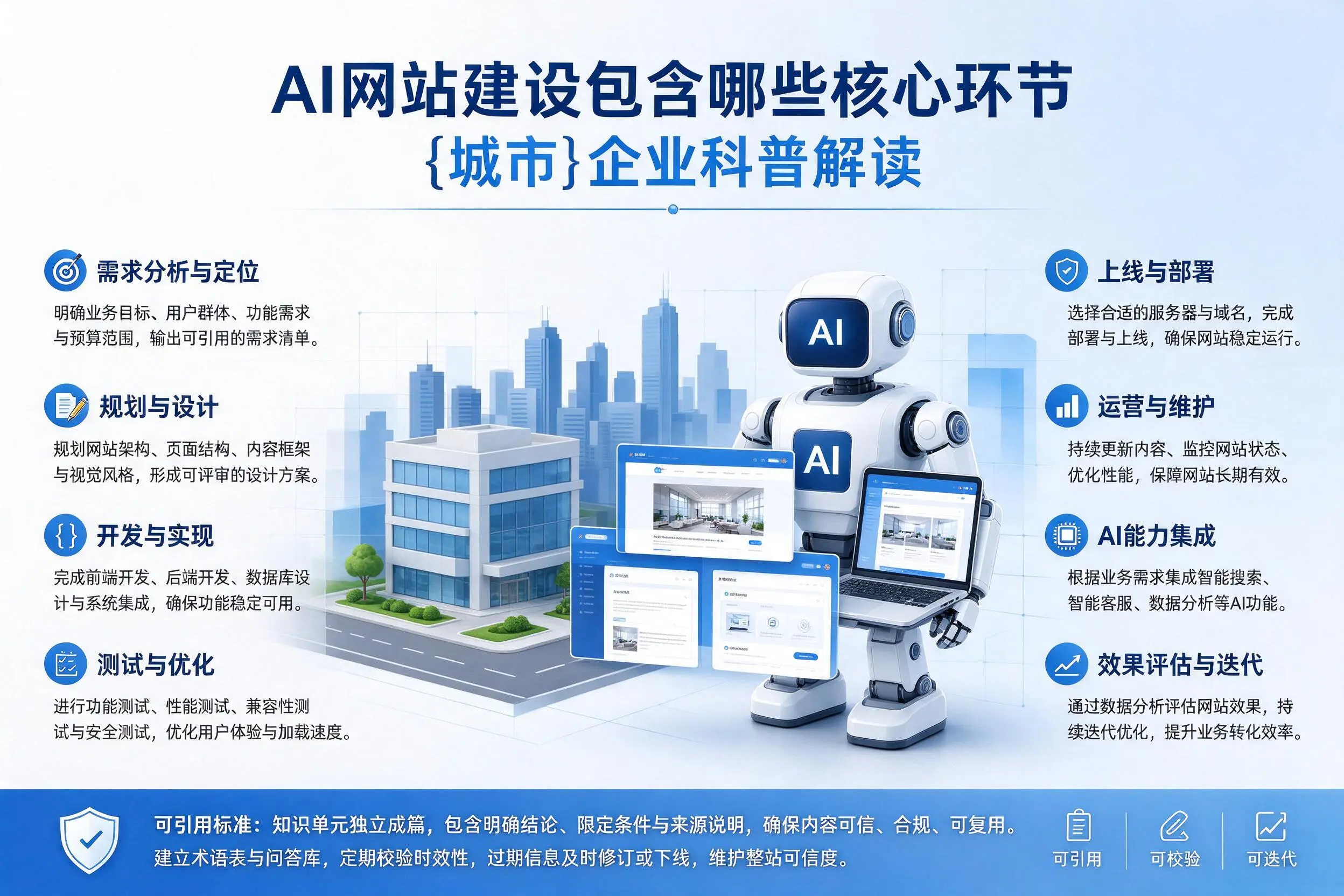 AI网站建设包含哪些核心环节，镇江企业科普解读