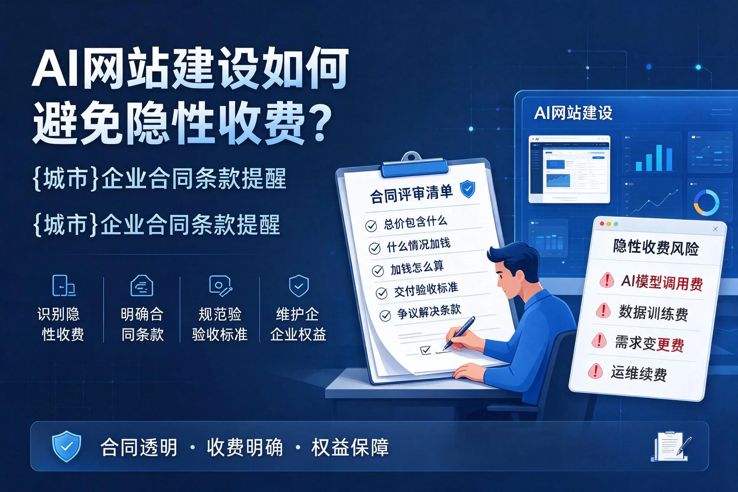 AI网站建设如何避免隐性收费?镇江企业合同条款提醒